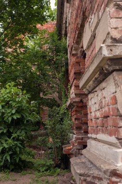 eski yıkık duvar penceresinde