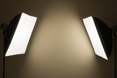 Fotoğrafik aydınlatma - yumuşak kutuları ile iki profesyonel stüdyo ışık