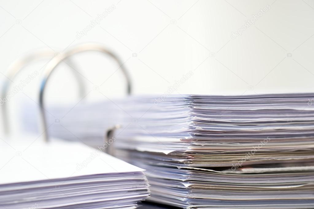 Open folder with documents filed