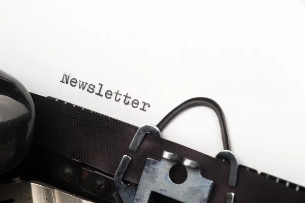 Nieuwsbrief - geschreven op een oude typemachine — Stockfoto