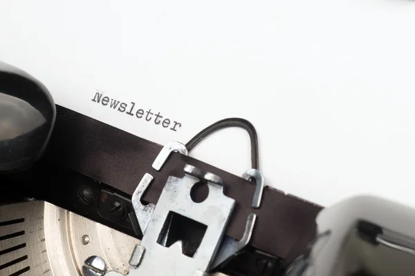 Newsletter - escrito em uma velha máquina de escrever — Fotografia de Stock