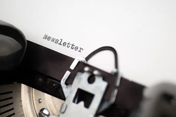 Newsletter - written on an old typewriter — Stock Photo, Image