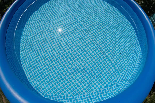 Blue round rubber pool — Stock Photo, Image