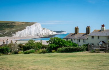 Seven Sisters Ulusal Parkı, beyaz uçurumlar, sahil, okyanus Doğu Sussex