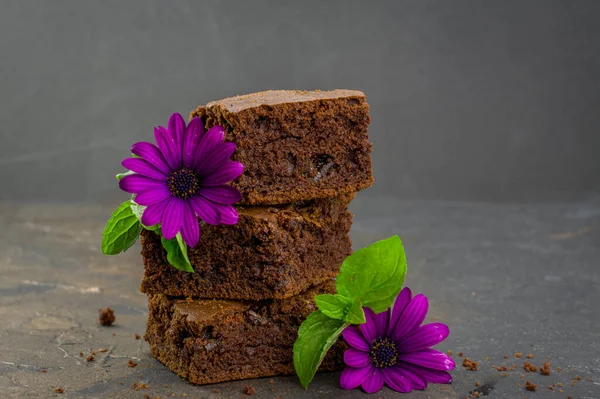 Glutenfreie Hausgemachte Schokoladenkuchen Brownie — Stockfoto