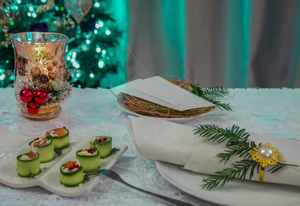 Christmas Table Arrangement Eucharistia — Stock Photo, Image