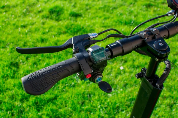 Closeup Electric Scooter Grass — Stock Photo, Image