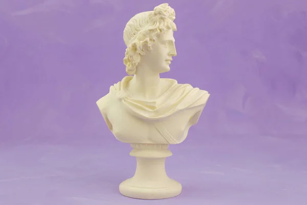 Gypsum Statue Apollo Head Pink — Stock Photo, Image