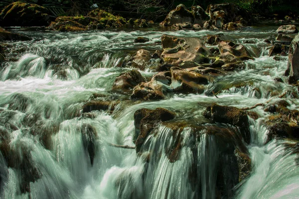 Liten Flod Bergen Med Klart Vatten Wales — Stockfoto
