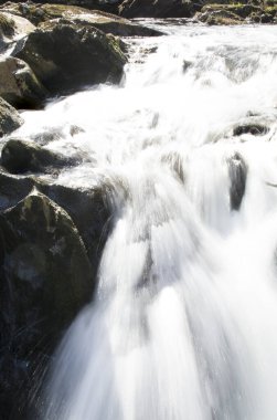 Dağlarda, Galler 'de temiz suyu olan küçük bir nehir.