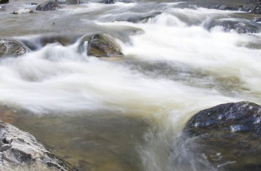 Dağlarda, Galler 'de temiz suyu olan küçük bir nehir.