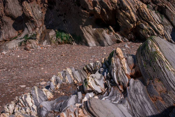 Krásné Skály Pláži Severní Cornwall Anglie Poblíž Bude — Stock fotografie