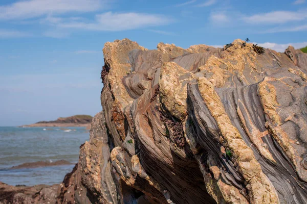 Гарні Скелі Узбережжі Північного Корнуола Поблизу Баде — стокове фото