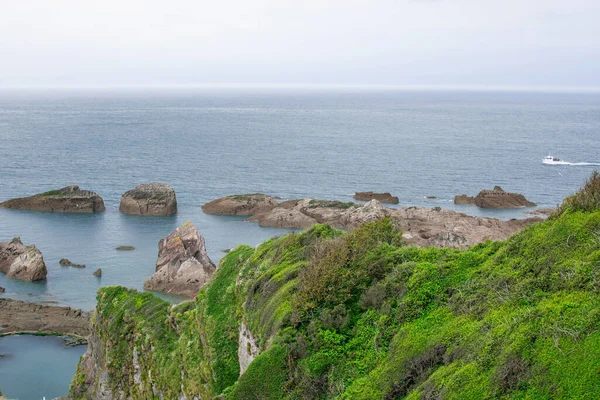 Пейзаж Зеленые Холмы Северном Девоне Море — стоковое фото