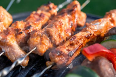 Mangalda et ve sebze ızgarada.