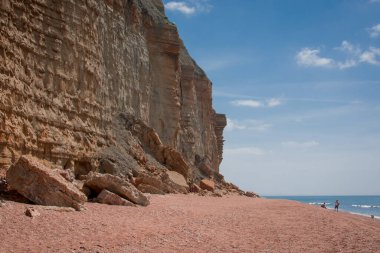 Hive Sahili, Bridport, Dorset, uçurumların manzarası.