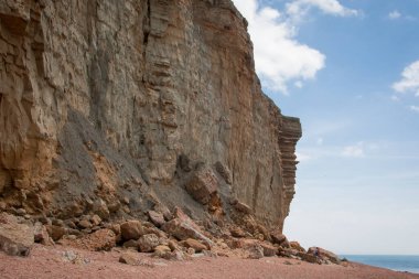Hive Sahili, Bridport, Dorset, uçurumların manzarası.