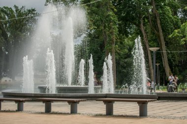 Druskininkai, Litvanya spa Park'ta müzik çeşme.