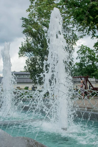 Druskininkai Litvanya Spa Park Müzik Çeşme — Stok fotoğraf