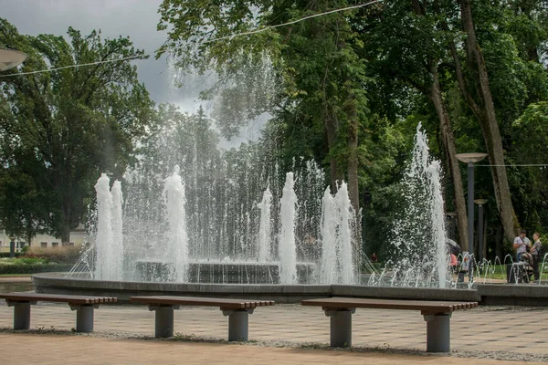 Druskininkai Litvanya Spa Park Müzik Çeşme — Stok fotoğraf