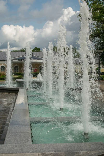 Musikaliska Fontän Badhusparken Druskininkai Lithuania — Stockfoto