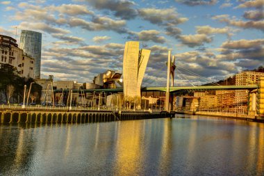 View of the estuary of Bilbao (Spain). clipart