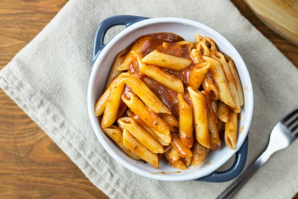 Penne Pasta Tomato Sauce Ready Eat Italian Meal — Stock Photo, Image