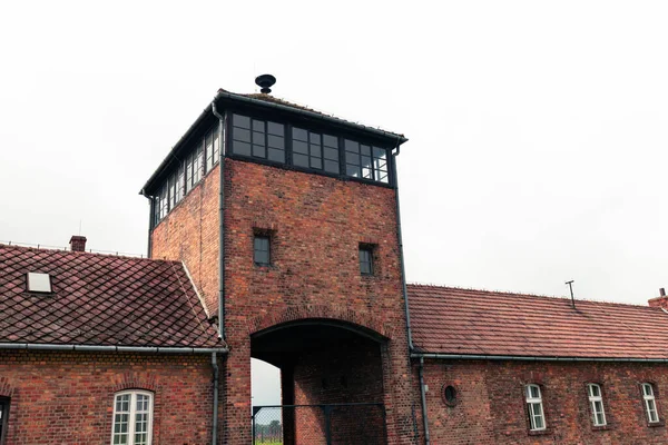 Auschwitz Polonia Septiembre 2021 Fragmento Puerta Entrada Campo Exterminio Auschwitz —  Fotos de Stock