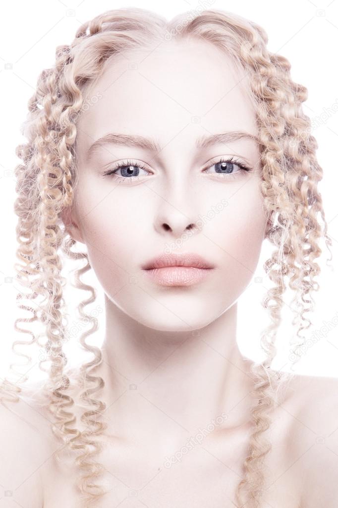 Portrait of mysterious albino woman