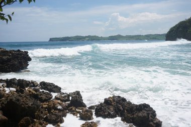 Blitar, Doğu Java, Endonezya 'daki güzel tambakrejo plajı.