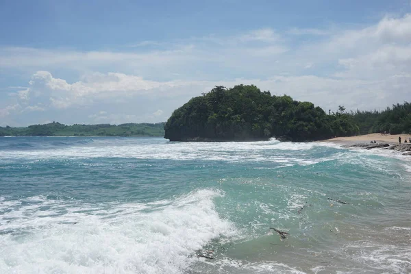 Bellissima Spiaggia Tambakrejo Blitar Giava Orientale Indonesia — Foto Stock