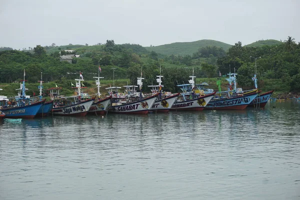 Blitar East Java Indonesia April 10Th 2020 Boat Sea Tambakrejo — Stock Photo, Image