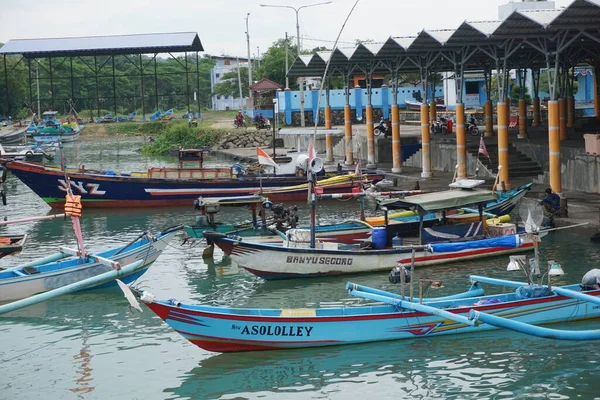 Blitar Java Est Indonezia Aprilie 2021 Barca Plaja Tambakrejo — Fotografie, imagine de stoc