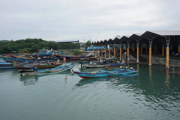 Blitar East Java Indonesia Április 2021 Hajó Tambakrejo Strandon — Stock Fotó