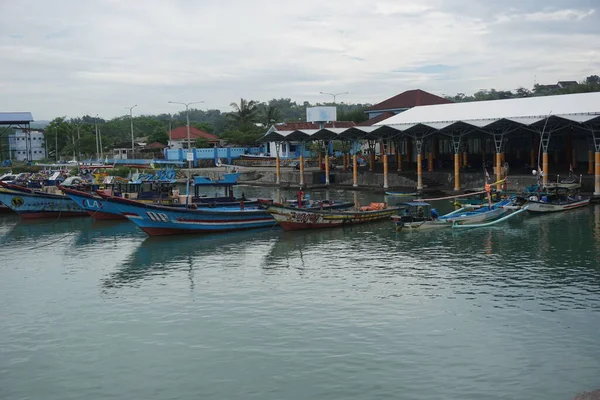Блітар Східна Ява Індонезія Квітня 2021 Човен Пляжі Тамбакрежу — стокове фото