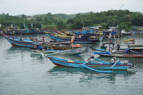 Blitar East Java Indonesia April 10Th 2021 Boat Tambakrejo Beach — Stock Photo, Image