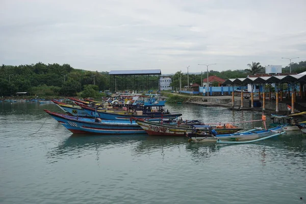 Blitar East Java Indonesia April 2021 Boat Tambakrejo Beach — 스톡 사진