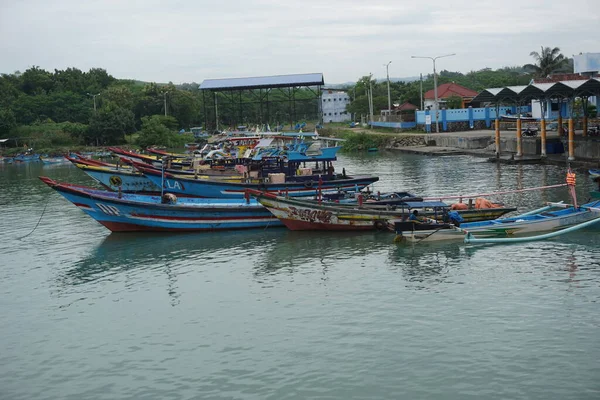 Blitar East Java Indonesia Április 2021 Hajó Tambakrejo Strandon — Stock Fotó