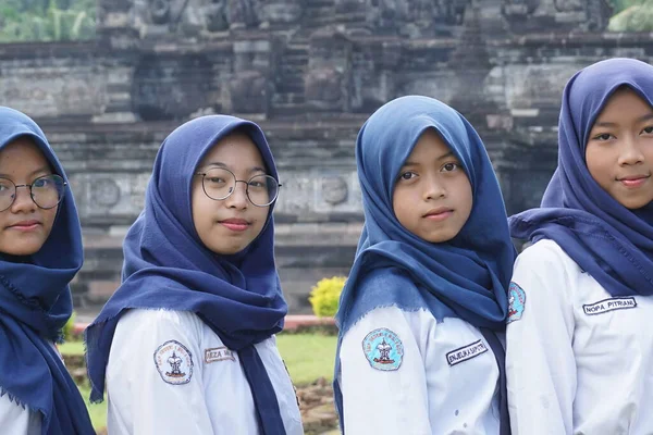 Blitar East Java Indonesia Aprile 2021 Studente Della Scuola Media — Foto Stock