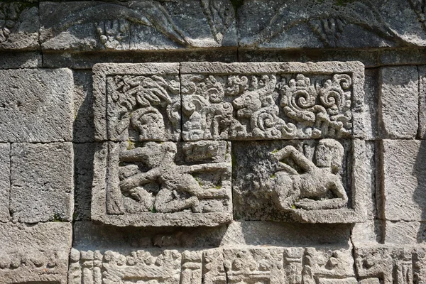 Kediri Java Oriental Indonésia Março 2021 Alívio Sobre Pedra Templo — Fotografia de Stock