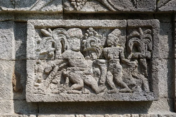 Kediri Kelet Jáva Indonézia 2021 Március Relief Stone Surowono Temple — Stock Fotó