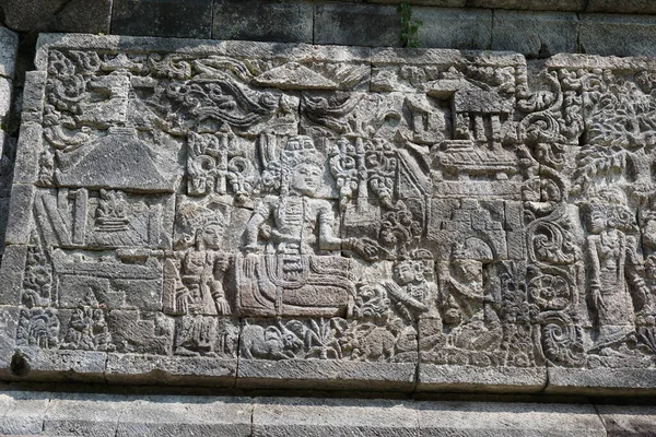 Кедірі Індонезія Березня 2021 Року Рельєф Камені Храму Суроно Кедірі — стокове фото