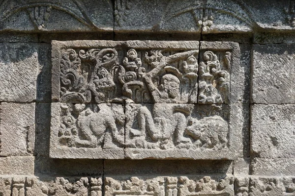 Kediri East Java Indonesia March 2021 Relief Stone Surowono Temple — 스톡 사진