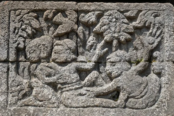 Kediri Java Oriental Indonésia Março 2021 Alívio Sobre Pedra Templo — Fotografia de Stock