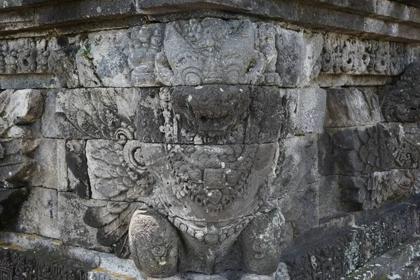 Antiguo Relieve Piedra Del Templo Penatarán Blitar Java Oriental Indonesia —  Fotos de Stock