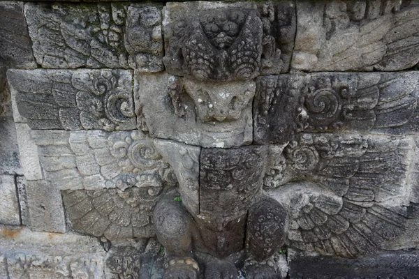 Antiguo Relieve Piedra Del Templo Penatarán Blitar Java Oriental Indonesia —  Fotos de Stock