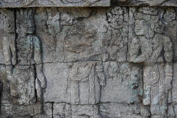 Alívio Antigo Pedra Templo Penatarano Blitar Java Oriental Indonésia — Fotografia de Stock