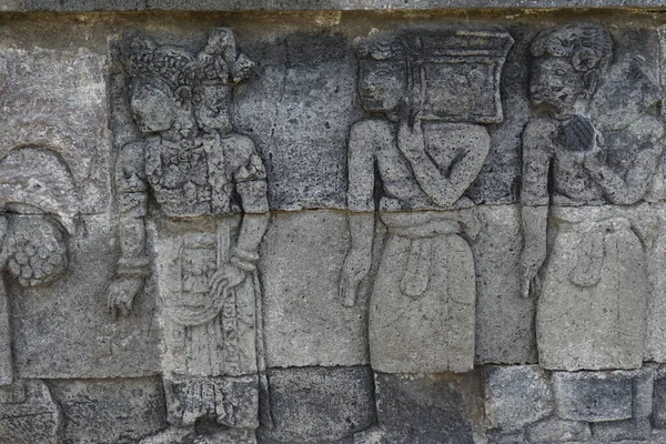 Alívio Antigo Pedra Templo Penatarano Blitar Java Oriental Indonésia — Fotografia de Stock