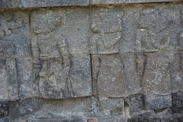 Alívio Antigo Pedra Templo Penatarano Blitar Java Oriental Indonésia — Fotografia de Stock