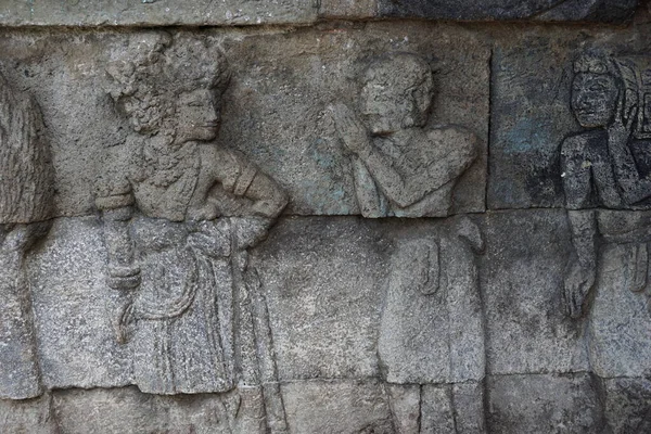 Antiguo Relieve Piedra Del Templo Penatarán Blitar Java Oriental Indonesia — Foto de Stock